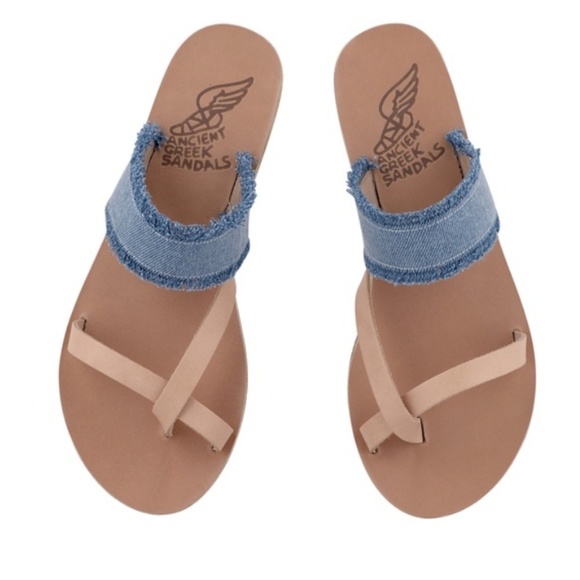 Ancient Greek Sandals Shoes - Ancient Greek Sandals Daphnae Light Denim Leather